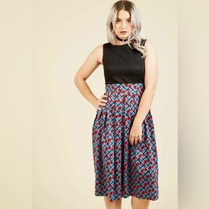 Geometric Midi Skirt Dress - NWT